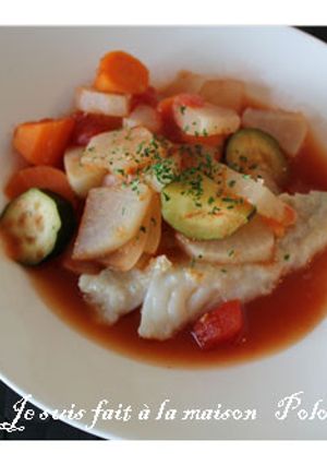 野菜たっぷりトマトスープ 鱈のソテー添え-レシピのメイン写真