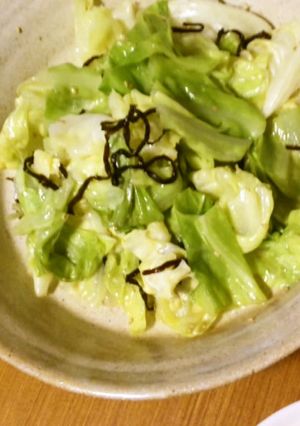 温キャベツと塩昆布のおつまみ-レシピのメイン写真