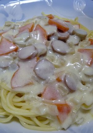 残り物で簡単クリームパスタ♪-レシピのメイン写真