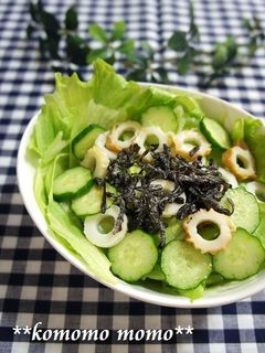 簡単っ!◆レタスと竹輪の塩昆布サラダ◆-レシピのメイン写真