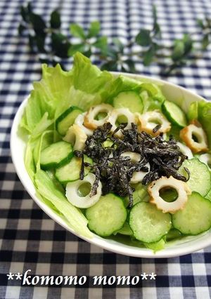簡単っ！◆レタスと竹輪の塩昆布サラダ◆-レシピのメイン写真