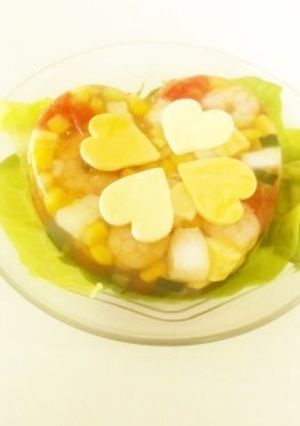 低カロ☆きらきらコンソメゼリー寄せサラダ-レシピのメイン写真