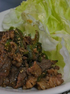 牛肉のレタス包み。-レシピのメイン写真