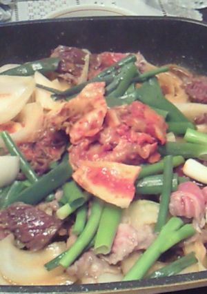韓国 ちりとり鍋 鉄板鍋 （万歳橋風）-レシピのメイン写真