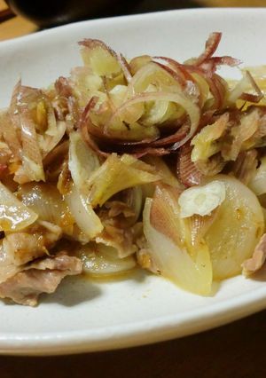 新玉ねぎと豚肉のかつお風味炒め-レシピのメイン写真