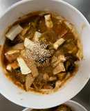 茄子椎茸簡単キムチレモン味豆腐八宝菜風