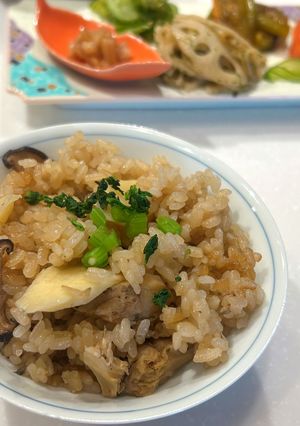マコモタケとキノコの炊き込みご飯-レシピのメイン写真