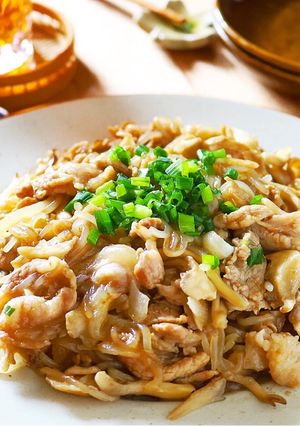 豚こまと舞茸のすき焼き風甘辛炒め-レシピのメイン写真