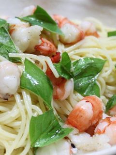 エビとバジルの冷たいパスタ-レシピのメイン写真