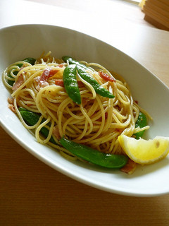 スナップえんどうとベーコンの和風パスタ-レシピのメイン写真