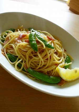 スナップえんどうとベーコンの和風パスタ-レシピのメイン写真