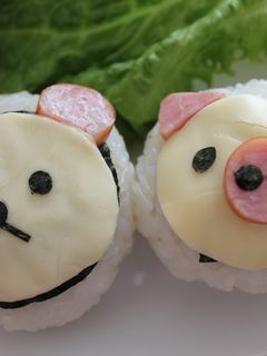 *キャラ弁*ブーブー&くまちゃん-レシピのメイン写真
