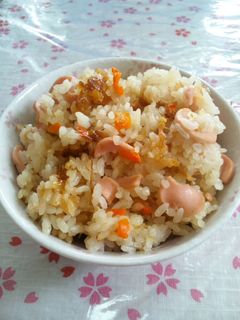 冷蔵庫の残り物!簡単もちもち炊き込みご飯-レシピのメイン写真