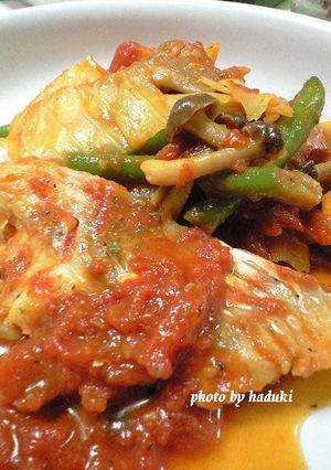 鱈とキャベツのトマト煮-レシピのメイン写真