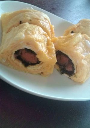 お酒のおつまみに！明太子の玉子焼き-レシピのメイン写真
