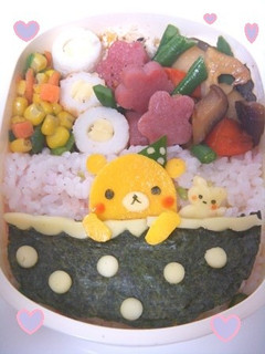 キャラ弁☆薄焼き卵でおやすみクマ♪-レシピのメイン写真