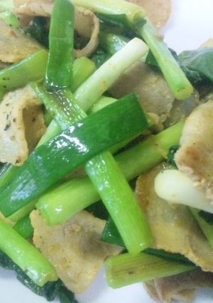 わけぎと豚バラのカレー炒め-レシピのメイン写真
