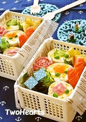 キャラ弁に✿あじさい✿ロールサンド✿-レシピのメイン写真