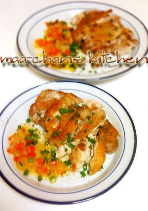 皮パリ♪チキン♥レモンバターの野菜ソース-レシピのメイン写真