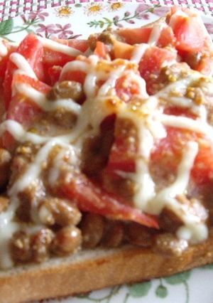 トマト＆納豆トースト-レシピのメイン写真