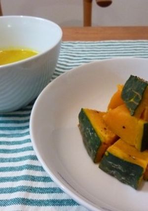 Wで美味しいかぼちゃの洋風煮物＆スープ-レシピのメイン写真