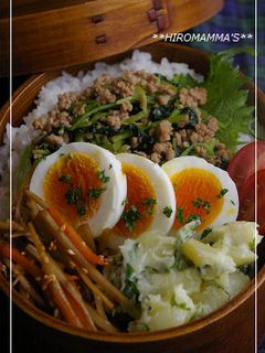 三つ葉そぼろdeお弁当にグー♪-レシピのメイン写真