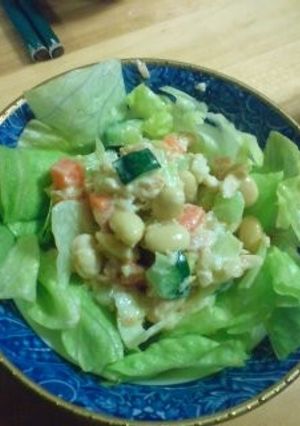 水煮大豆でコロコロサラダ♪-レシピのメイン写真