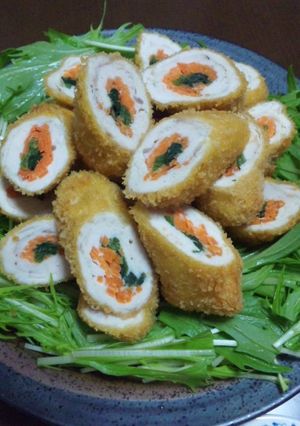 **野菜も一緒に☆ササミロールフライ**-レシピのメイン写真