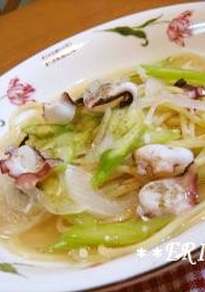 フライパン１つdeたこのスープパスタ♪♪-レシピのメイン写真