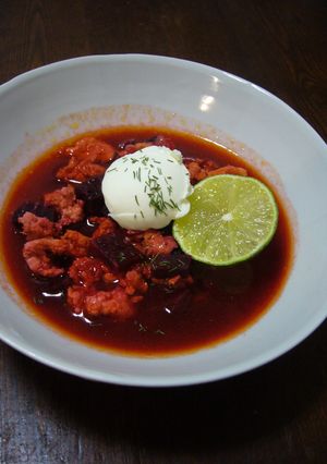 鶏ひき肉のボルシチ-レシピのメイン写真