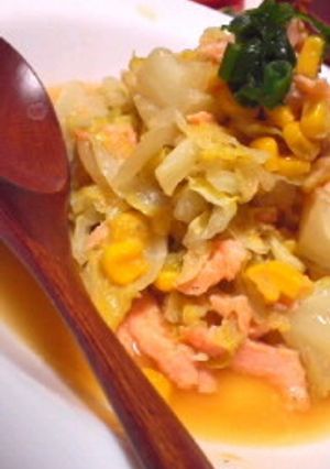 鮭と春キャベツのレンジ蒸し-レシピのメイン写真