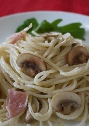 マッシュルームと生ハムのクリームパスタ-レシピのメイン写真
