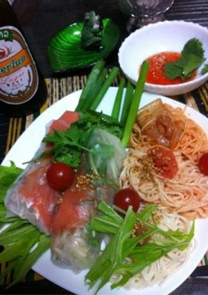 生春巻きとアジア風そうめんのワンプレート-レシピのメイン写真
