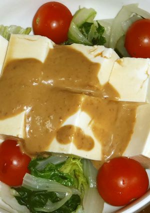 菜っ葉に豆腐ののっけ盛サラダ-レシピのメイン写真