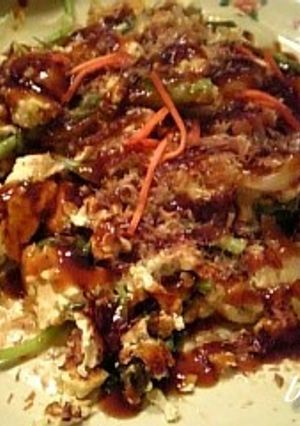 残り野菜とお豆腐でお好み焼き風-レシピのメイン写真