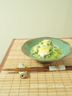 ➏ グリンピースのたまごとじ ➏-レシピのメイン写真