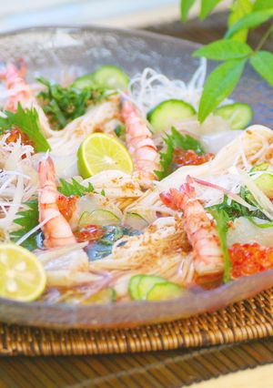 金ごますりごまたっぷり海鮮冷や汁そうめん-レシピのメイン写真