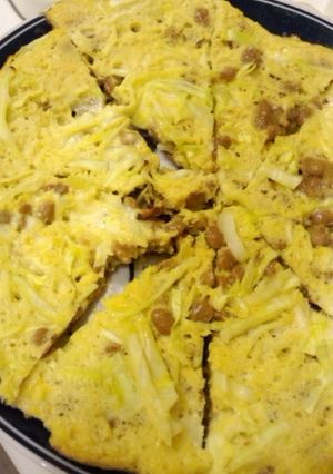 朝御飯キャベツ入り★納豆オムレツ-レシピのメイン写真