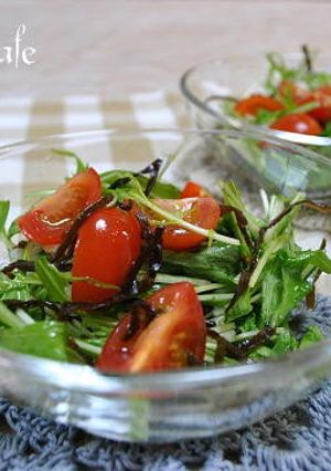 シャキシャキ水菜の塩昆布サラダ-レシピのメイン写真