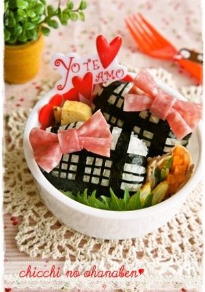 ＊キャラ弁＊　チェックのおにぎり♡-レシピのメイン写真