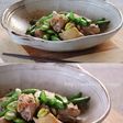 旬の豆と鶏肉の塩だけ炒め