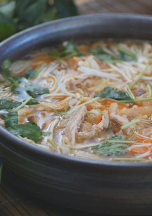 金ごまぽんずで作るヘルシーお鍋、沢煮鍋-レシピのメイン写真