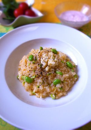 枝豆のリゾット風♪ 卵ごはんで超~簡単♪-レシピのメイン写真