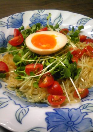 ダイエット!糸こんにゃくの冷やし中華風-レシピのメイン写真