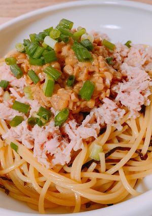 簡単手抜き★昆布と納豆ツナパスタ-レシピのメイン写真