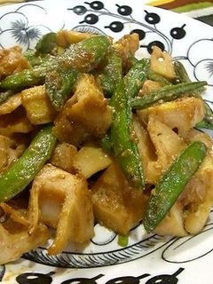 筍とスナップエンドウの甘味噌炒め-レシピのメイン写真