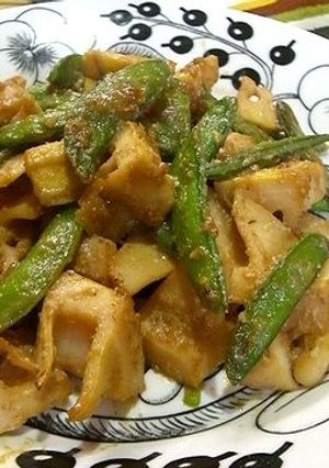 筍とスナップエンドウの甘味噌炒め-レシピのメイン写真