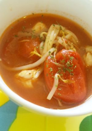 簡単！ホールトマト１缶で食べるスープ☆-レシピのメイン写真