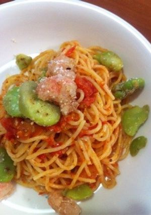 フレッシュトマトのパスタ〜えびそら豆-レシピのメイン写真