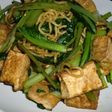小松菜と厚揚げの焼きそば